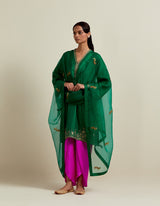 HAND EMBROIDERED DUPATTA- GREEN