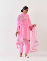 EMBROIDERED TUNIC TROUSER SET- PINK