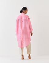 SILK TUNIC TROUSER SET- PINK/CHAMPAGNE