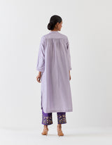 SILK TUNIC TROUSER SET- VIOLET/GRAPE