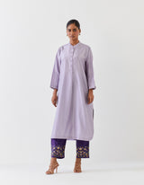 SILK TUNIC TROUSER SET- VIOLET/GRAPE