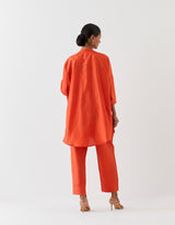 SILK TUNIC TROUSER SET- RUST