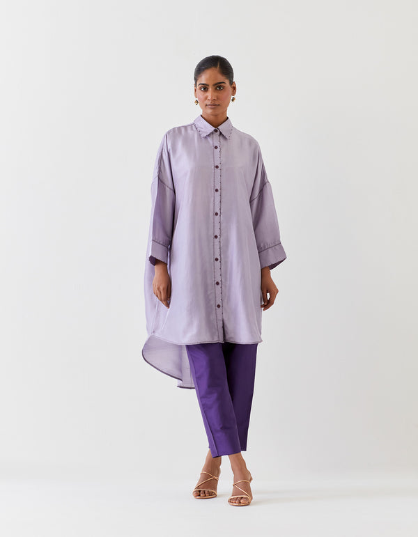 SILK TUNIC TROUSER SET- VIOLET/GRAPE