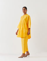 EMBROIDERED TUNIC TROUSER SET- MANGO YELLOW