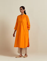 EMBROIDERED TUNIC TROUSER SET- ORANGE/CHAMPAIGN