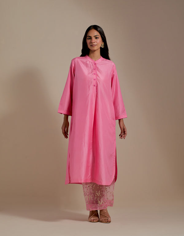 EMBROIDERED TUNIC TROUSER SET- PINK