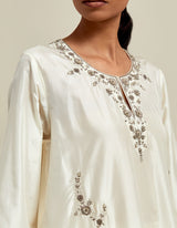 EMBROIDERED TUNIC TROUSER SET- IVORY