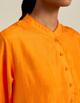 EMBROIDERED TUNIC TROUSER SET- ORANGE/CHAMPAIGN