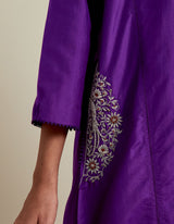 EMBROIDERED TUNIC TROUSER SET- PURPLE