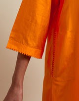 EMBROIDERED TUNIC TROUSER SET- ORANGE/CHAMPAIGN