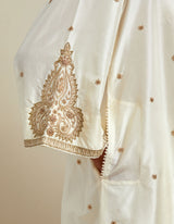 EMBROIDERED TUNIC TROUSER SET- IVORY