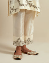 EMBROIDERED TUNIC TROUSER SET- IVORY