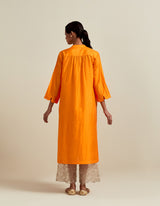 EMBROIDERED TUNIC TROUSER SET- ORANGE/CHAMPAIGN