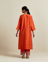 EMBROIDERED TUNIC TROUSER SET- RUST ORANGE