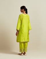 EMBROIDERED TUNIC TROUSER SET- LIME