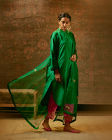 HAND EMBROIDERED DUPATTA- GREEN