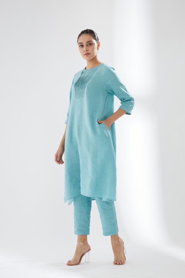 Rounded Hem Tunic With Pants