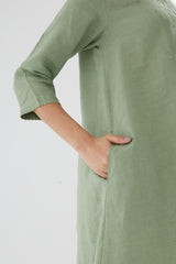 Tunic with Rounded Hem, Pintuck Front Panel