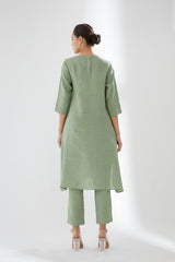 Tunic with Rounded Hem, Pintuck Front Panel