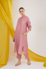 Tunic with Rounded Hem, Pintuck Front Panel