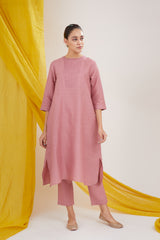 Tunic with Rounded Hem, Pintuck Front Panel