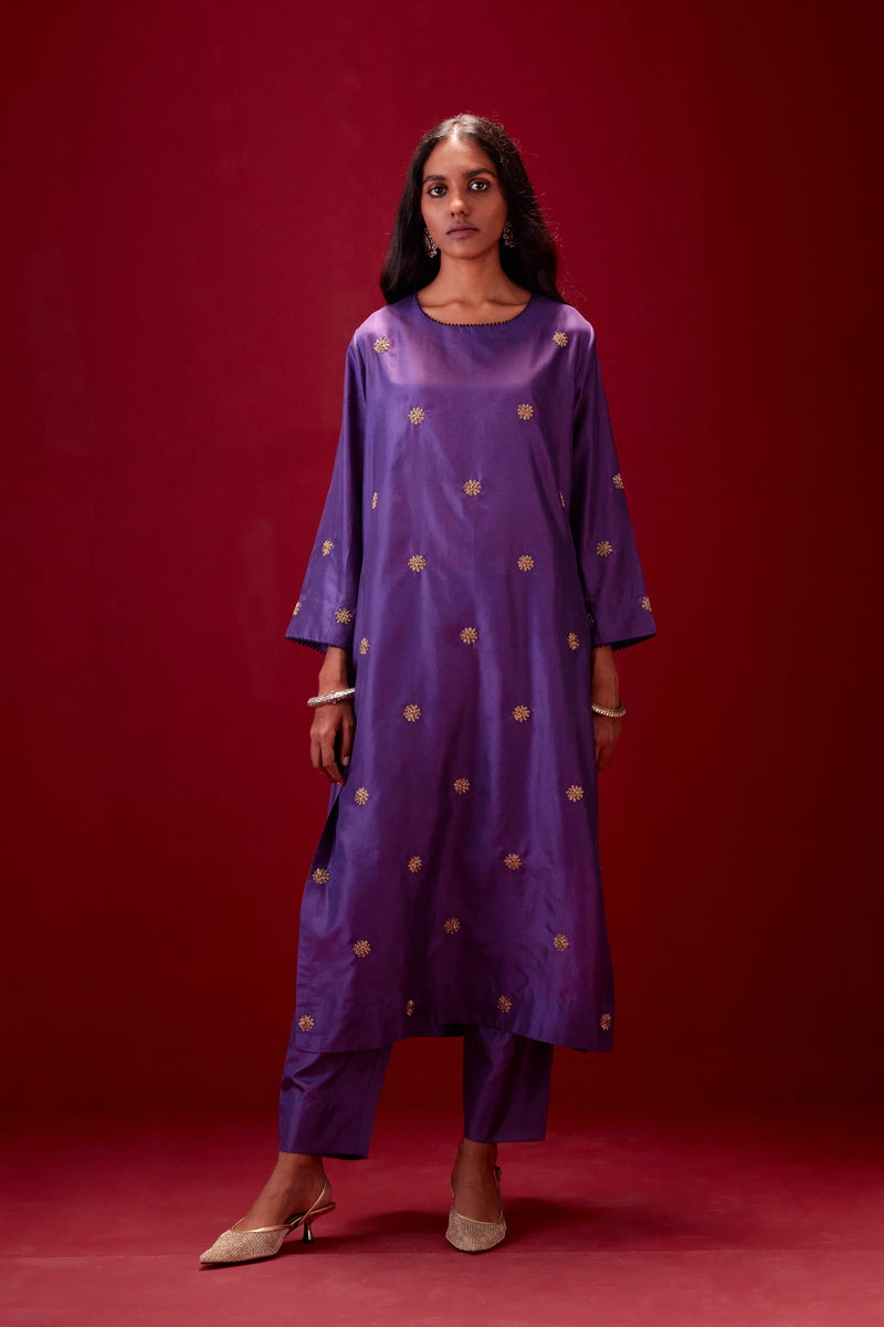 EMBROIDERED TUNIC TROUSER SET