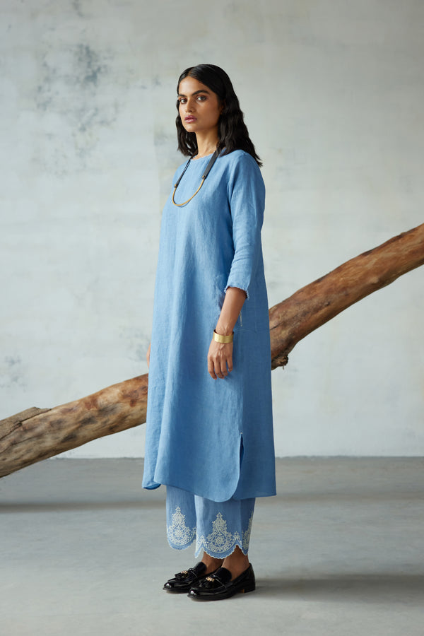Rounded hem Tunic with Pants