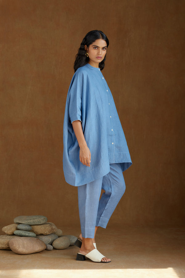 Button-up batwing shirt with Pants